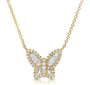 .36CT BAGUETTES AND DIAMOND BUTTERFLY PENDANT NECKLACE