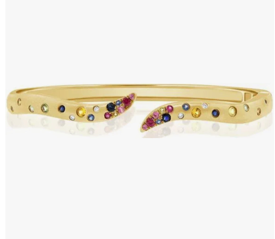 Gemstone Confetti Wave Bangle