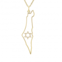 14k Yellow Gold Israel Star Of David Necklace