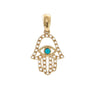 Yellow Gold Hand Bezel Turquoise Pendant