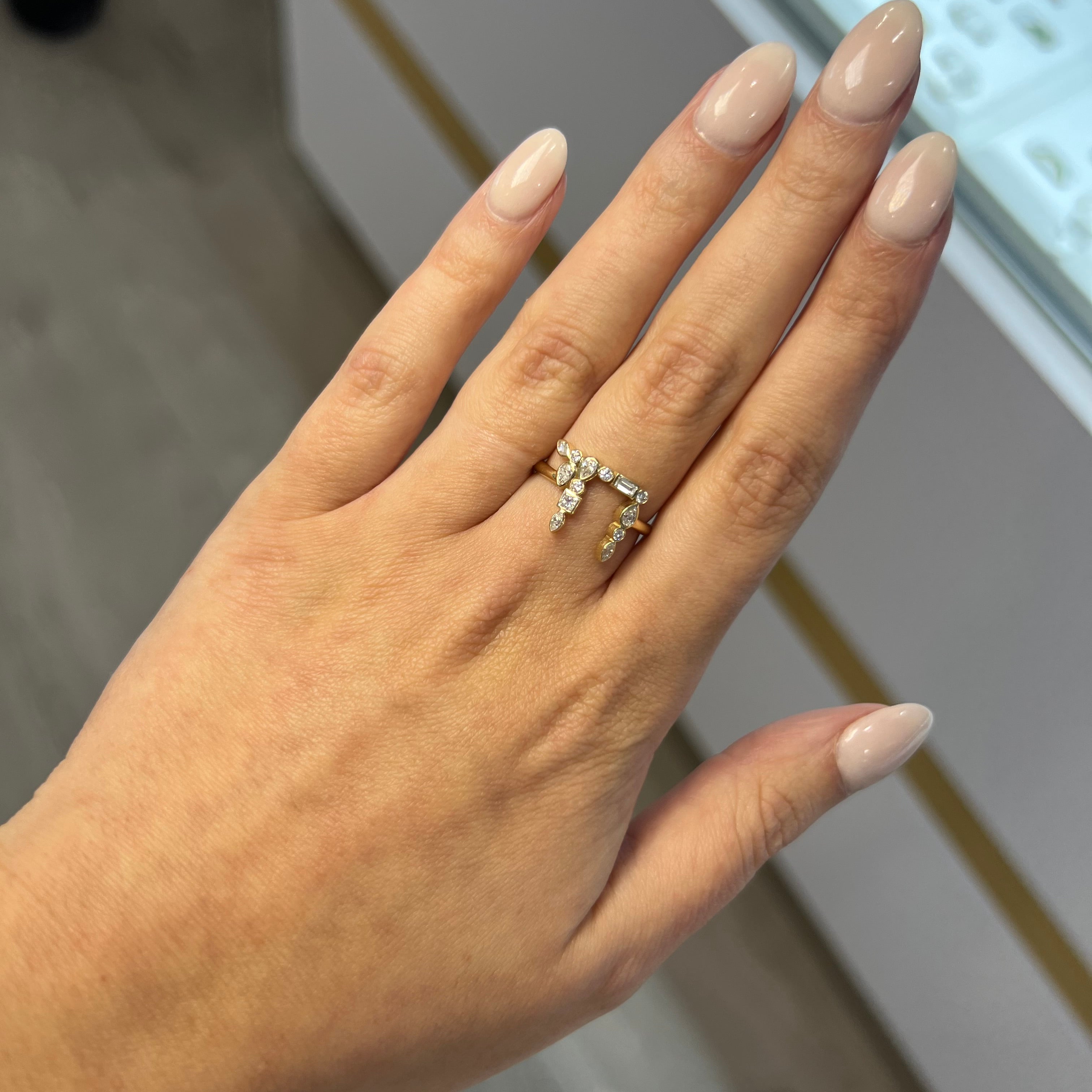 Bezel Mixed Shape Chai Ring