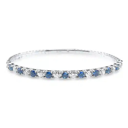 14K Blue Sapphire and Diamond Flexi Bracelet