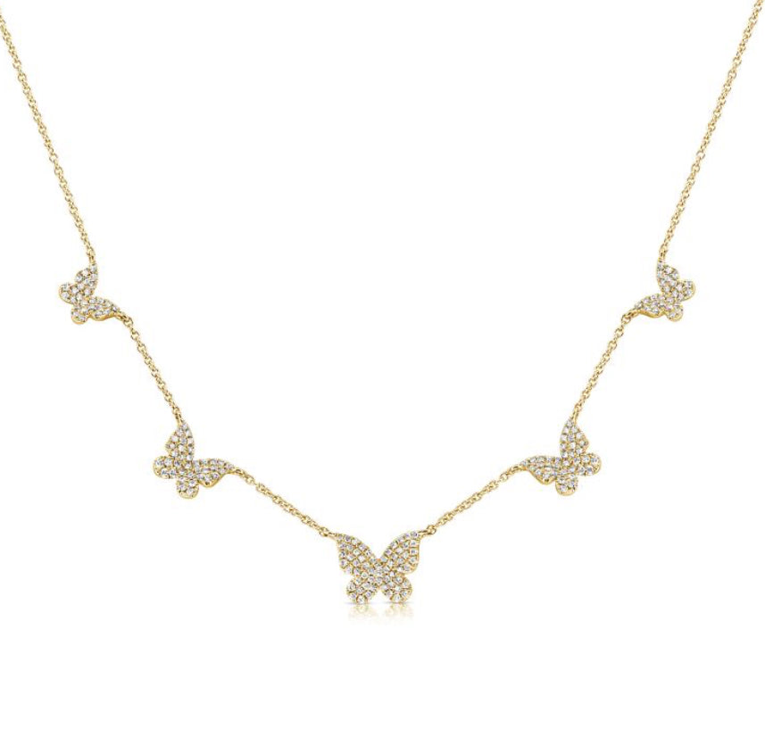 .51CT DIAMOND BUTTERFLY STATION NECKLACE