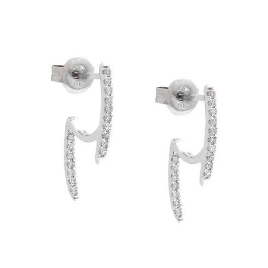 14k Gold Fashion Single Micro Pave Diamond Earrings