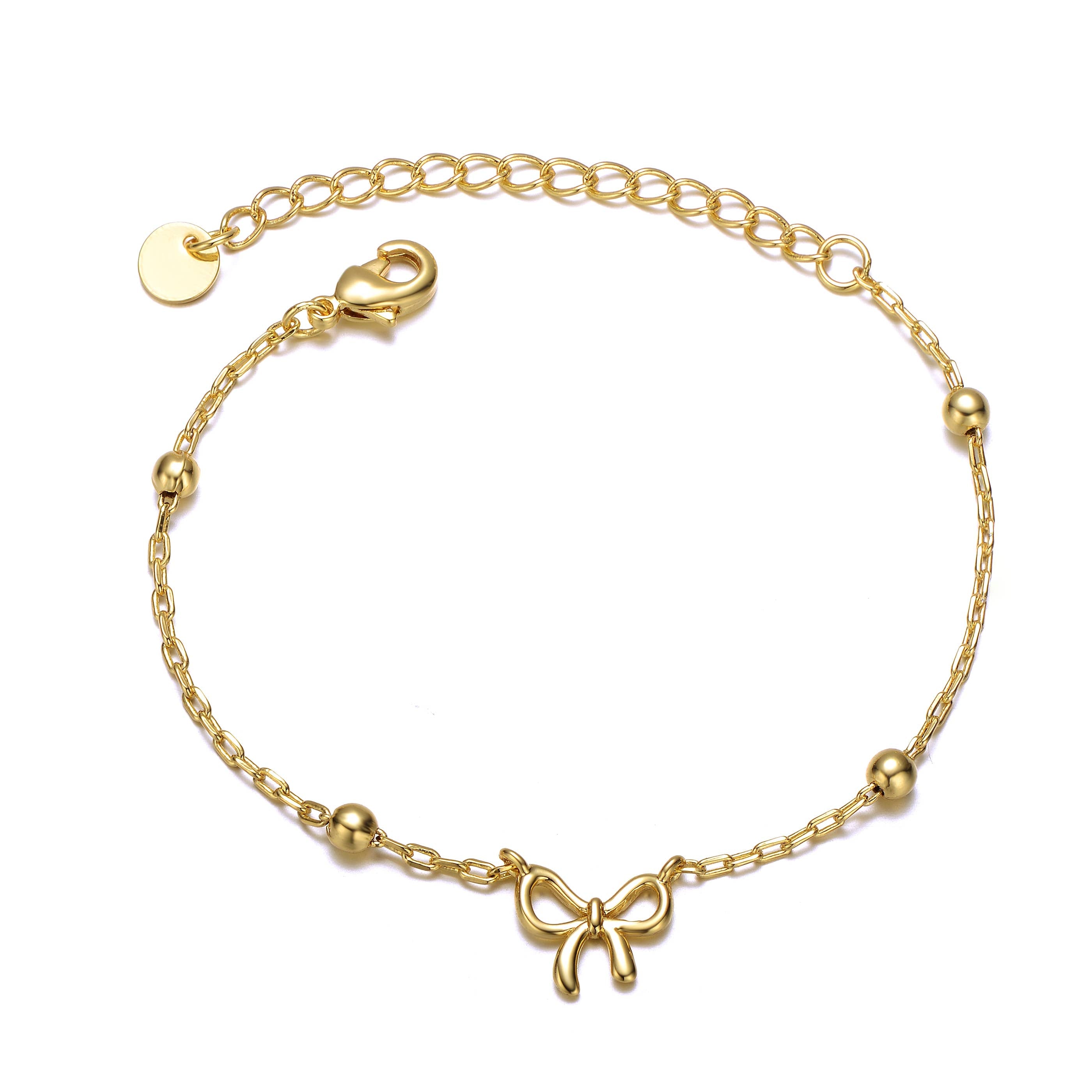 Kids Adjustable Bracelet with Ribbon Charm and Beads