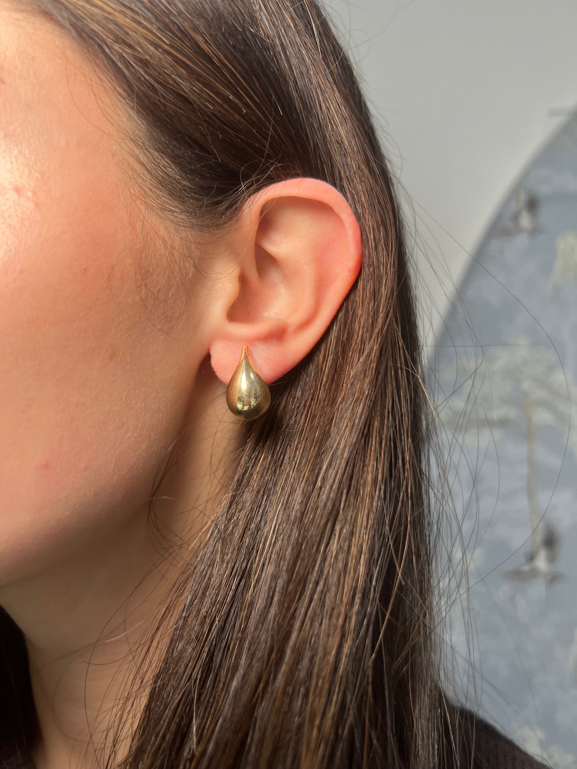 14k Yellow Gold Teardrop Earrings
