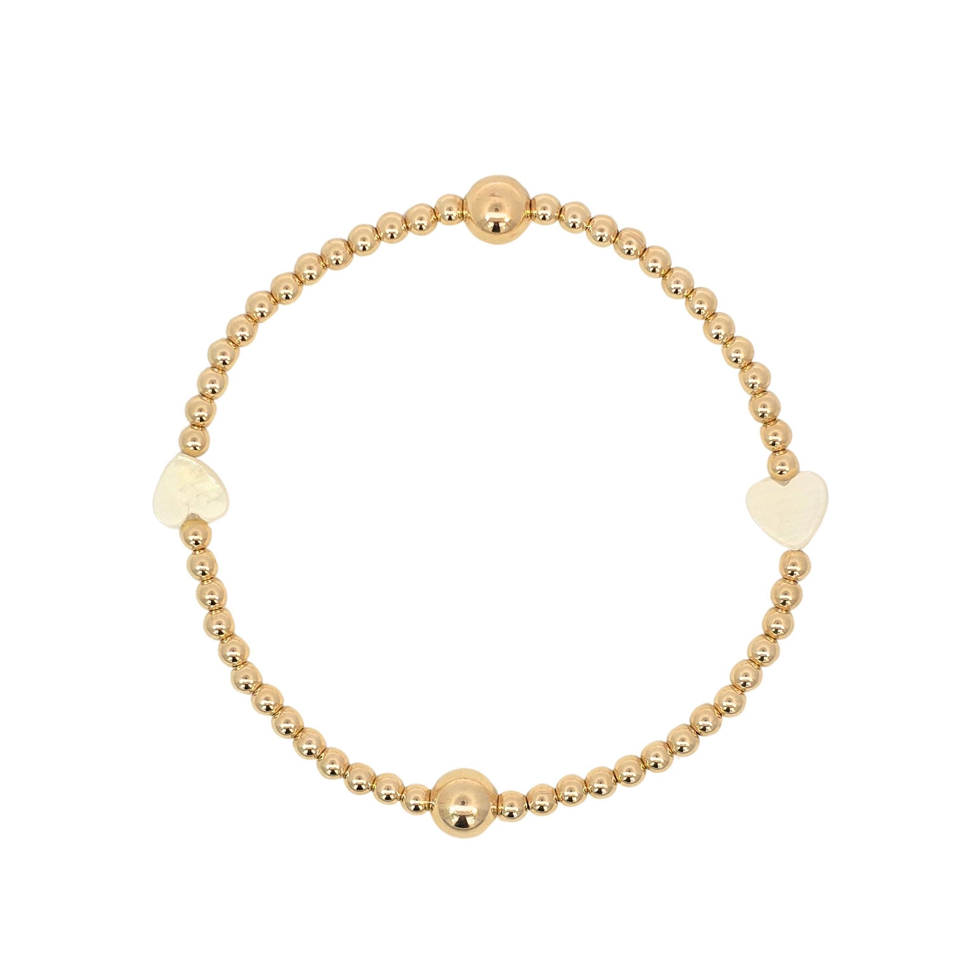 MOP Heart Beaded Bracelet
