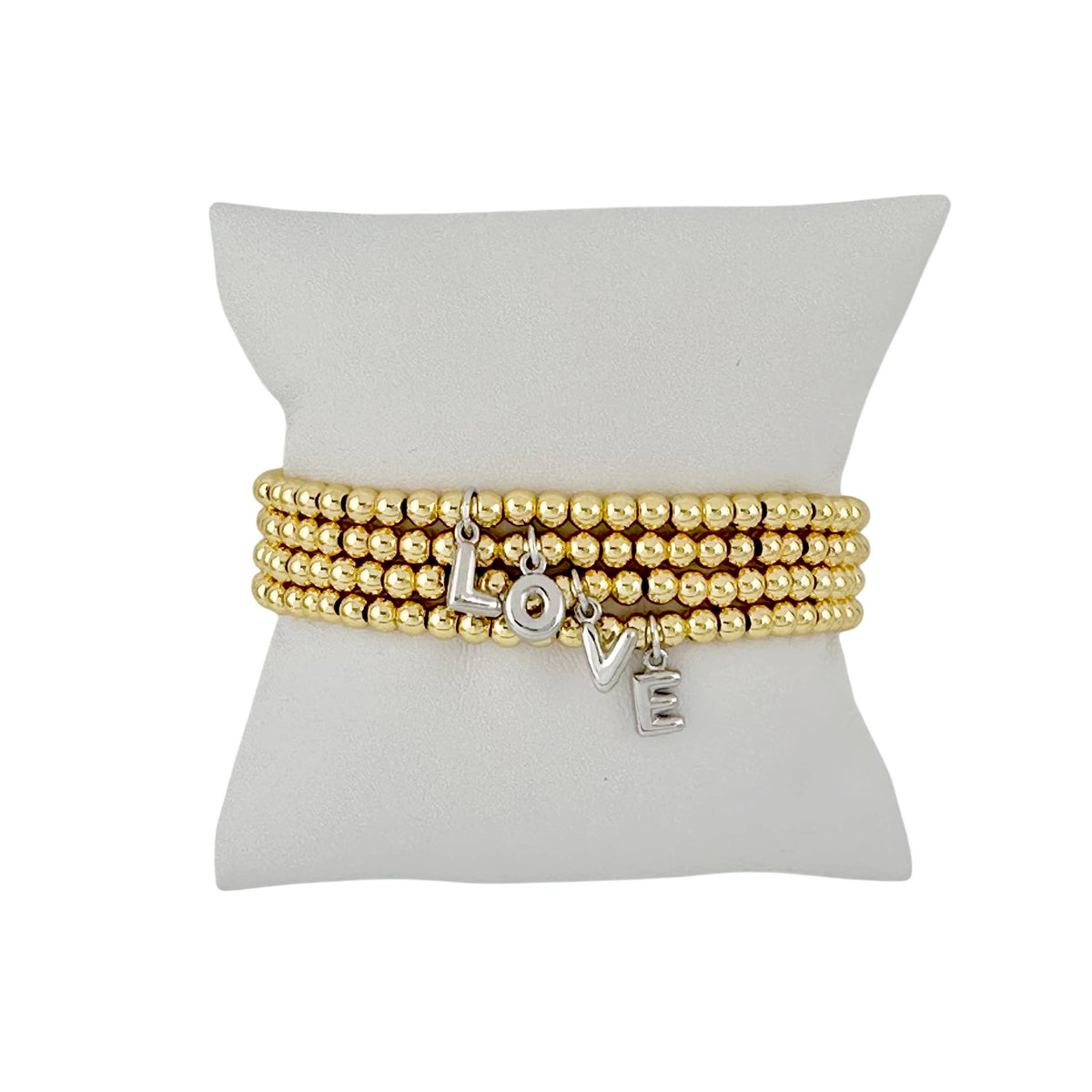 Lila Bubble Letter Initial Bracelet