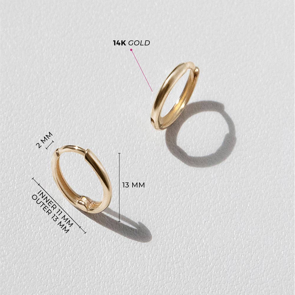 14k Yellow Gold Perfect Tiny Hoop 7mm Baby / Kids Earring