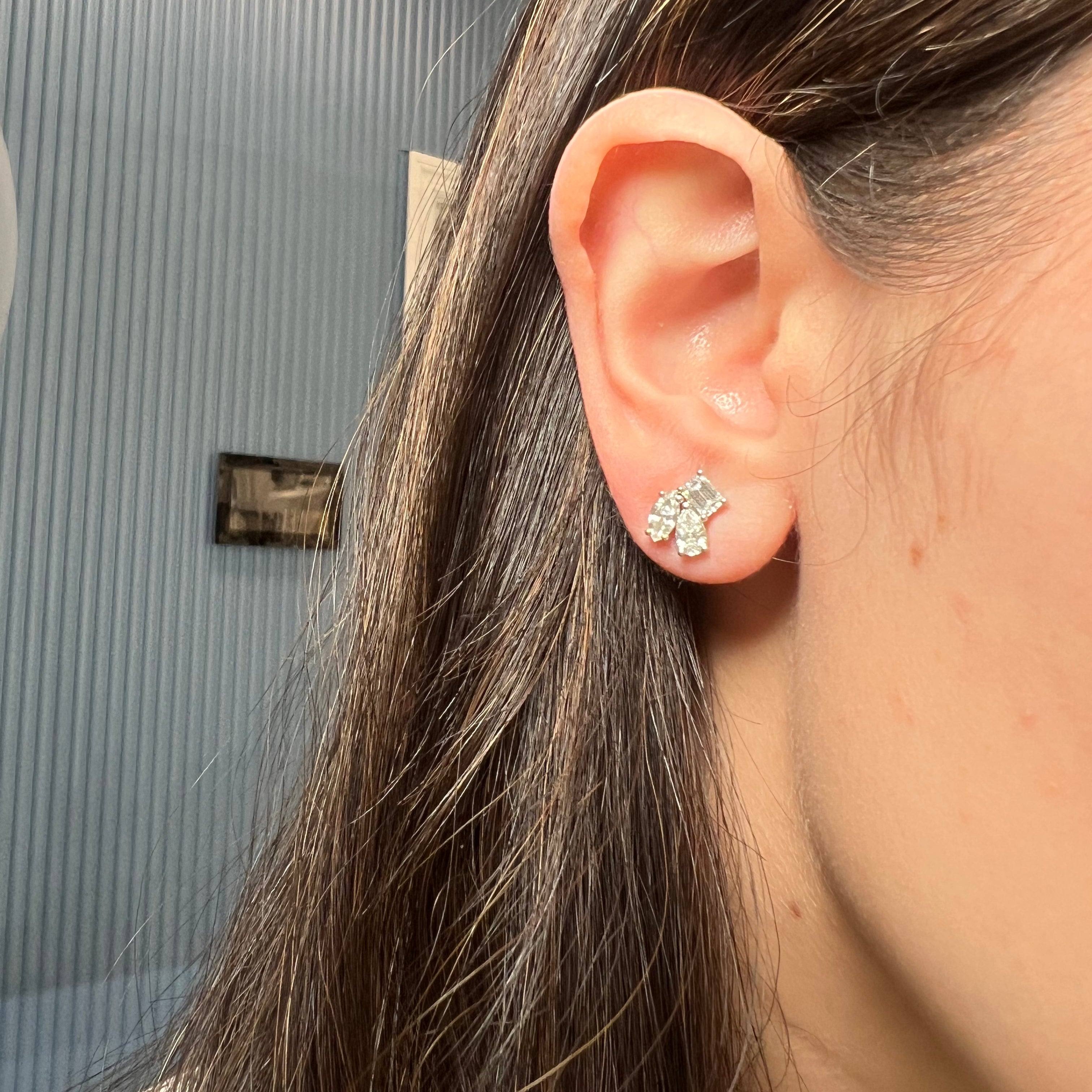 Lab Grown Diamond Cluster Studs