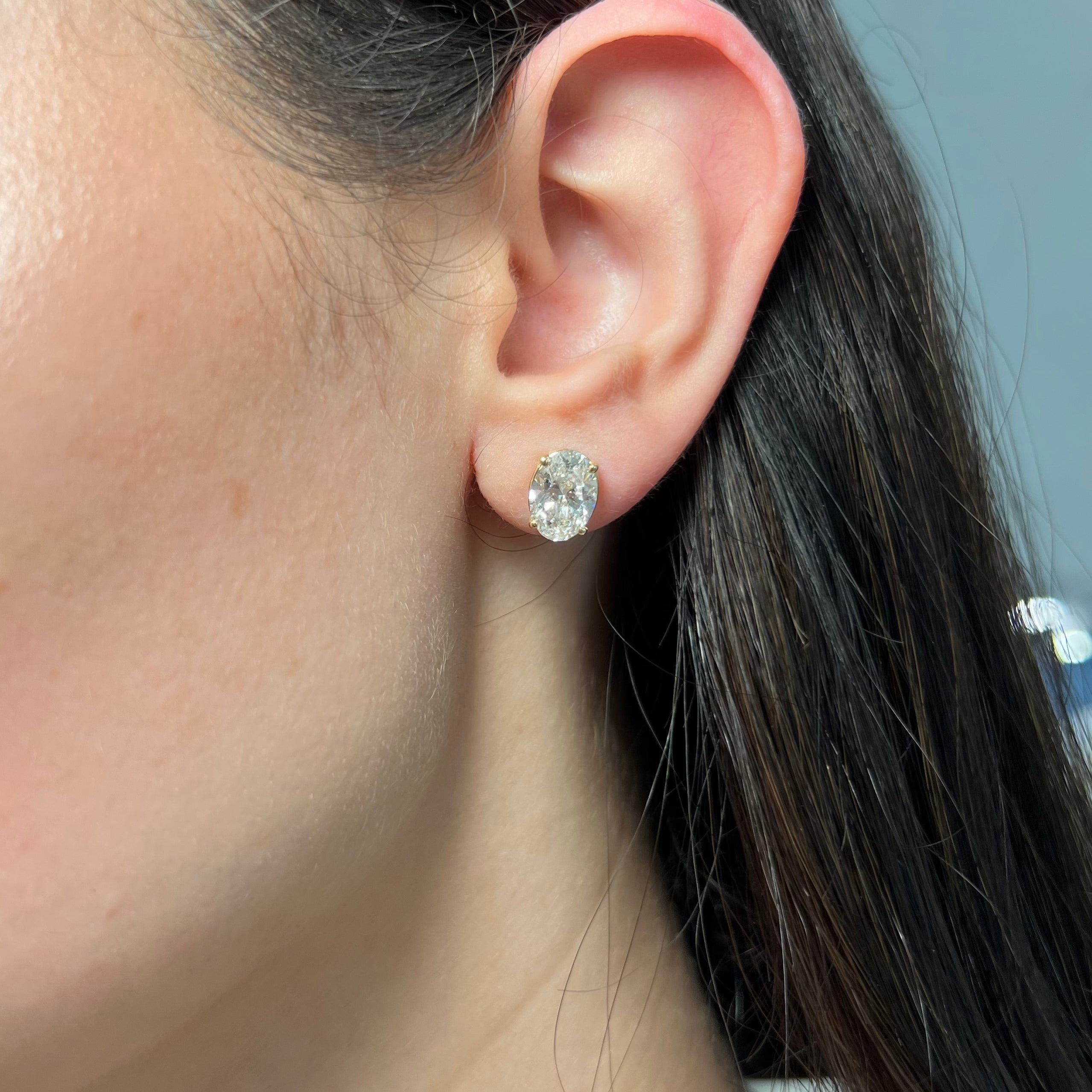 Lab Grown Oval Studs