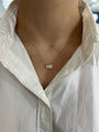 Bezel Set 3ct Radiant Diamond Necklace