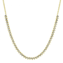 14k Yellow Gold 3 Prongs Setting Diamond Tennis Chain Necklace