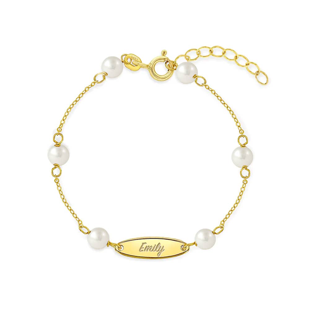 14k Gold 5-6" Oval Tag ID Children's Bracelet
