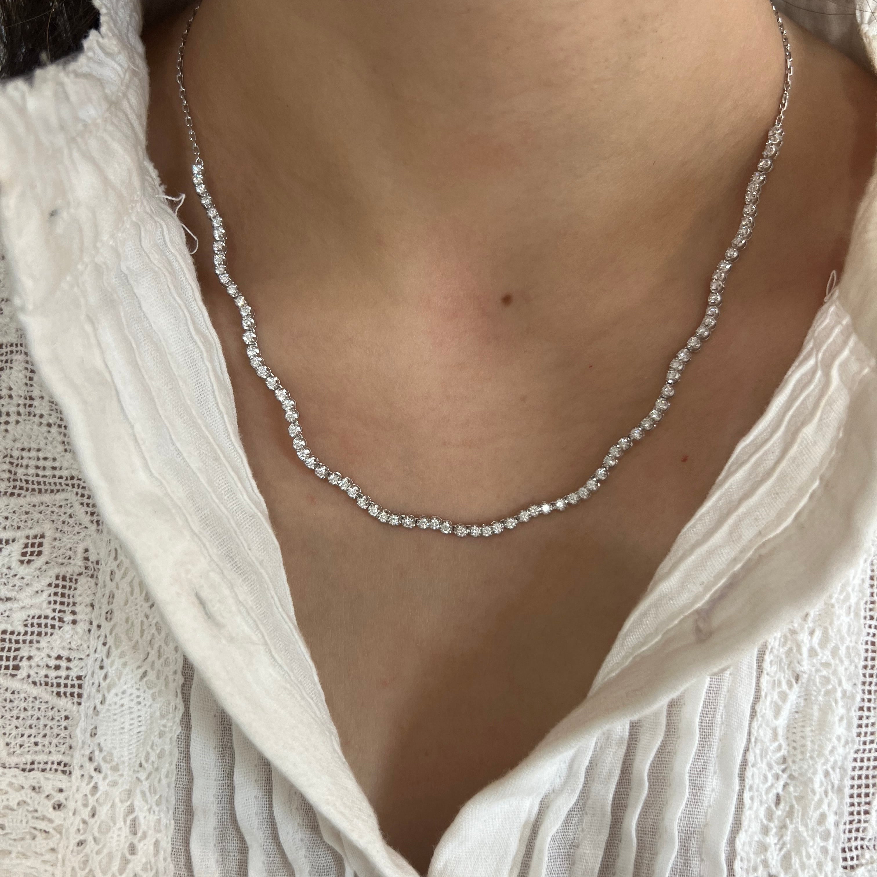 1.85ctw Lab Grown Diamond Wave Tennis Necklace
