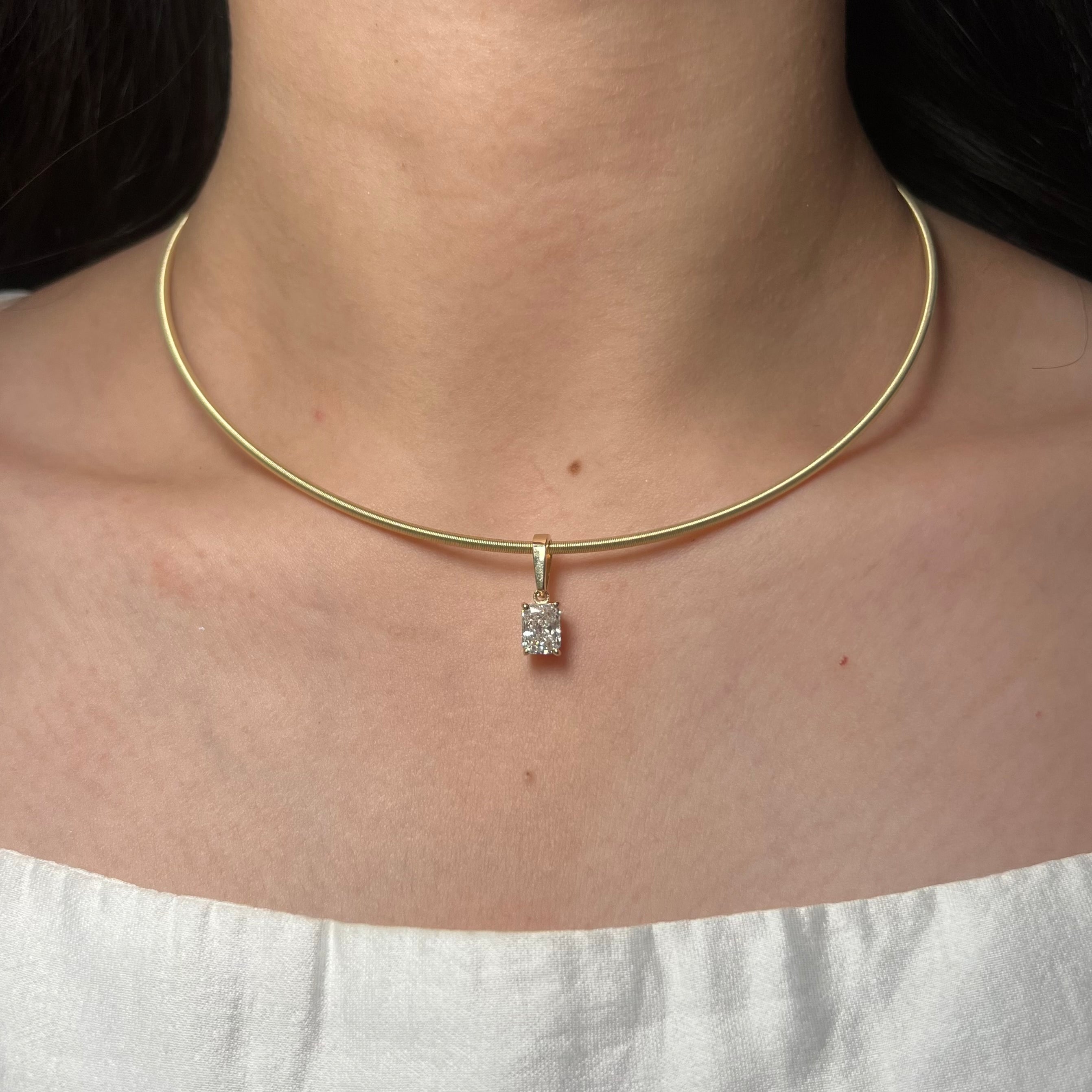 1.10Ct Radiant Cut Lab Grown Diamond Charm