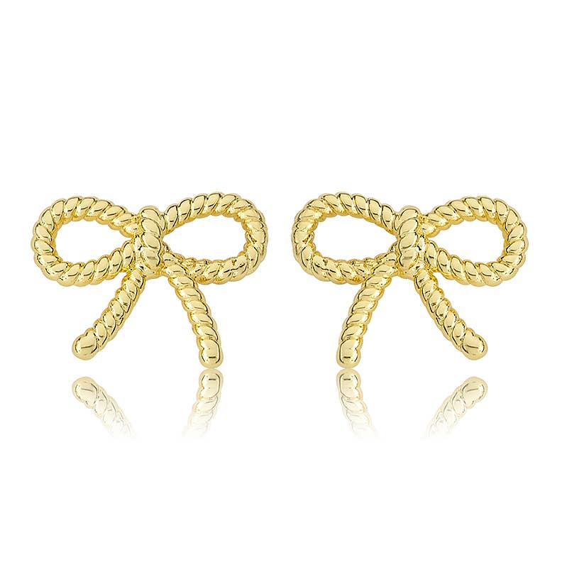 Roped Bow Stud Earring