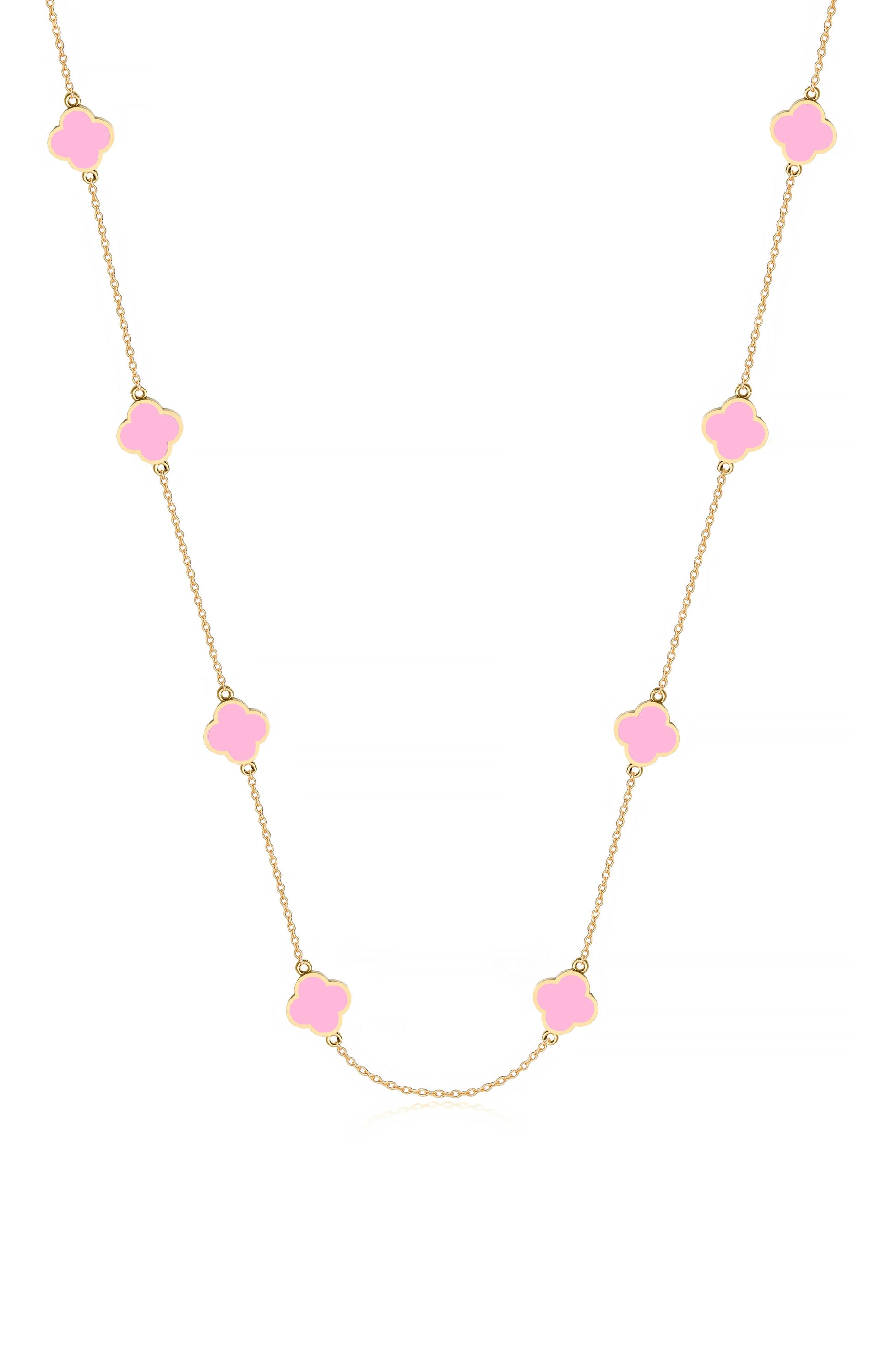 Inlay Clover Station Necklace