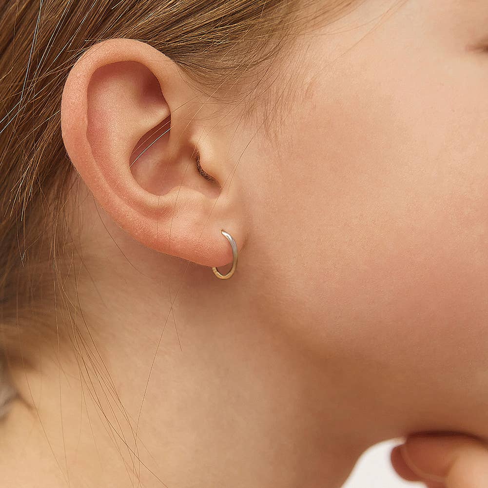 14k Yellow Gold Perfect Tiny Hoop 7mm Baby / Kids Earring