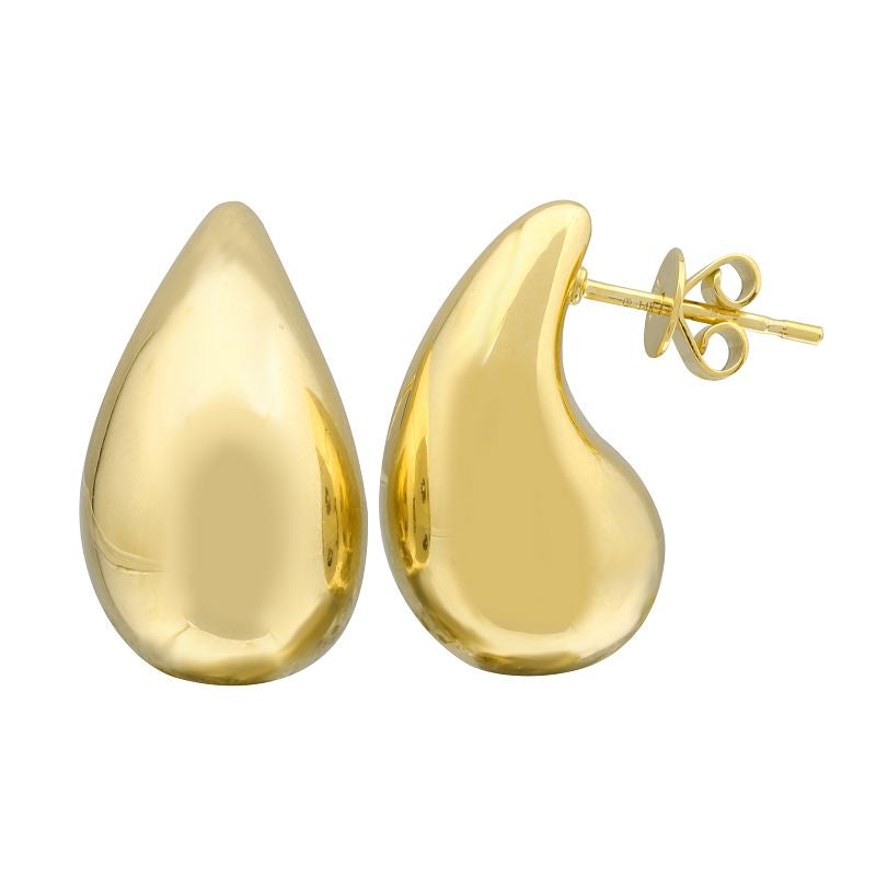 14k Mini Chunky Teardrop Earrings