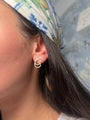 18k Yellow Gold Diamond Swirl Earring