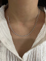 1.4ctw Natural Diamond Wave Tennis Necklace