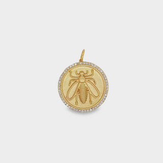 14kt Yellow Gold & Diamond Bee Pendant