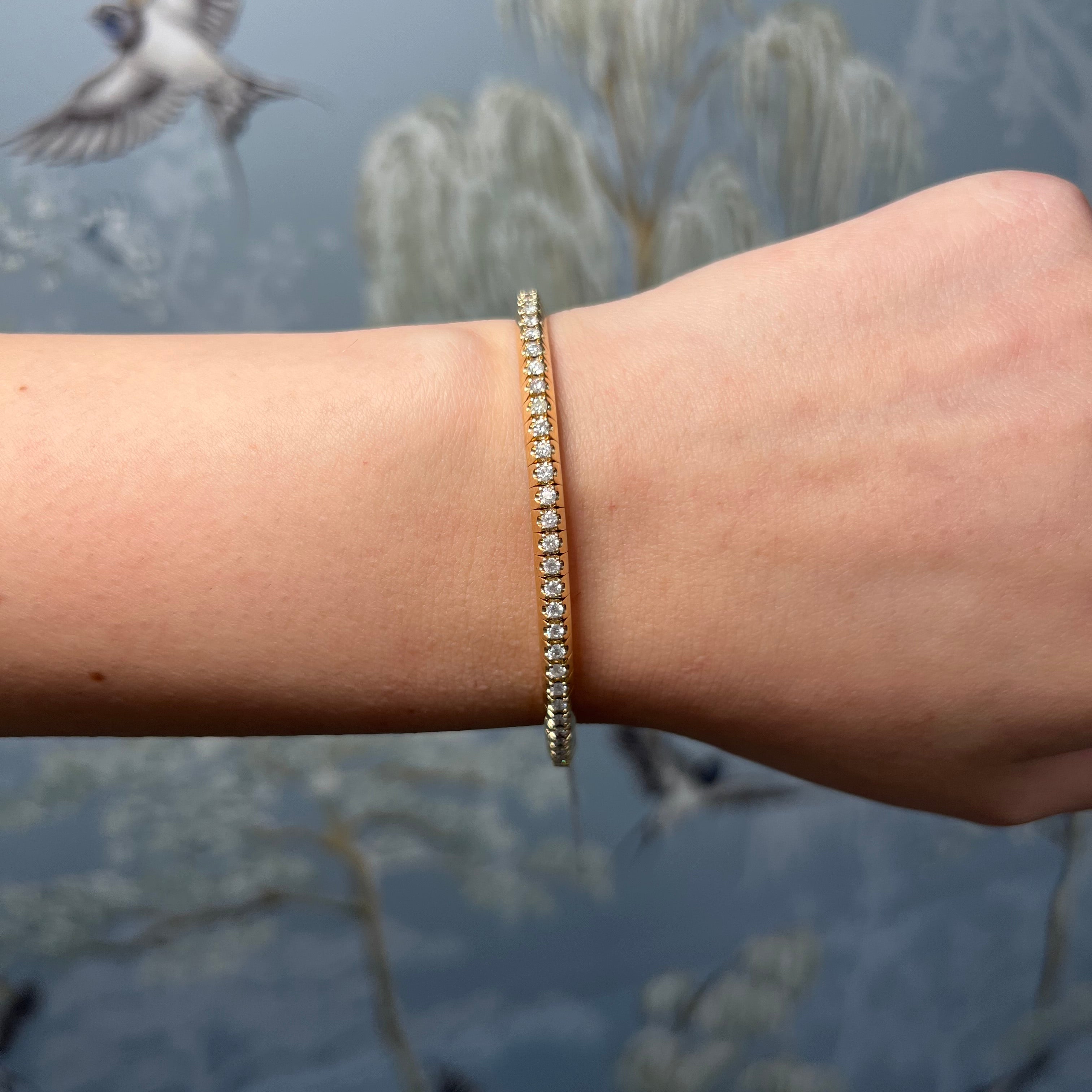Yellow Gold Diamond Flexi Bangle