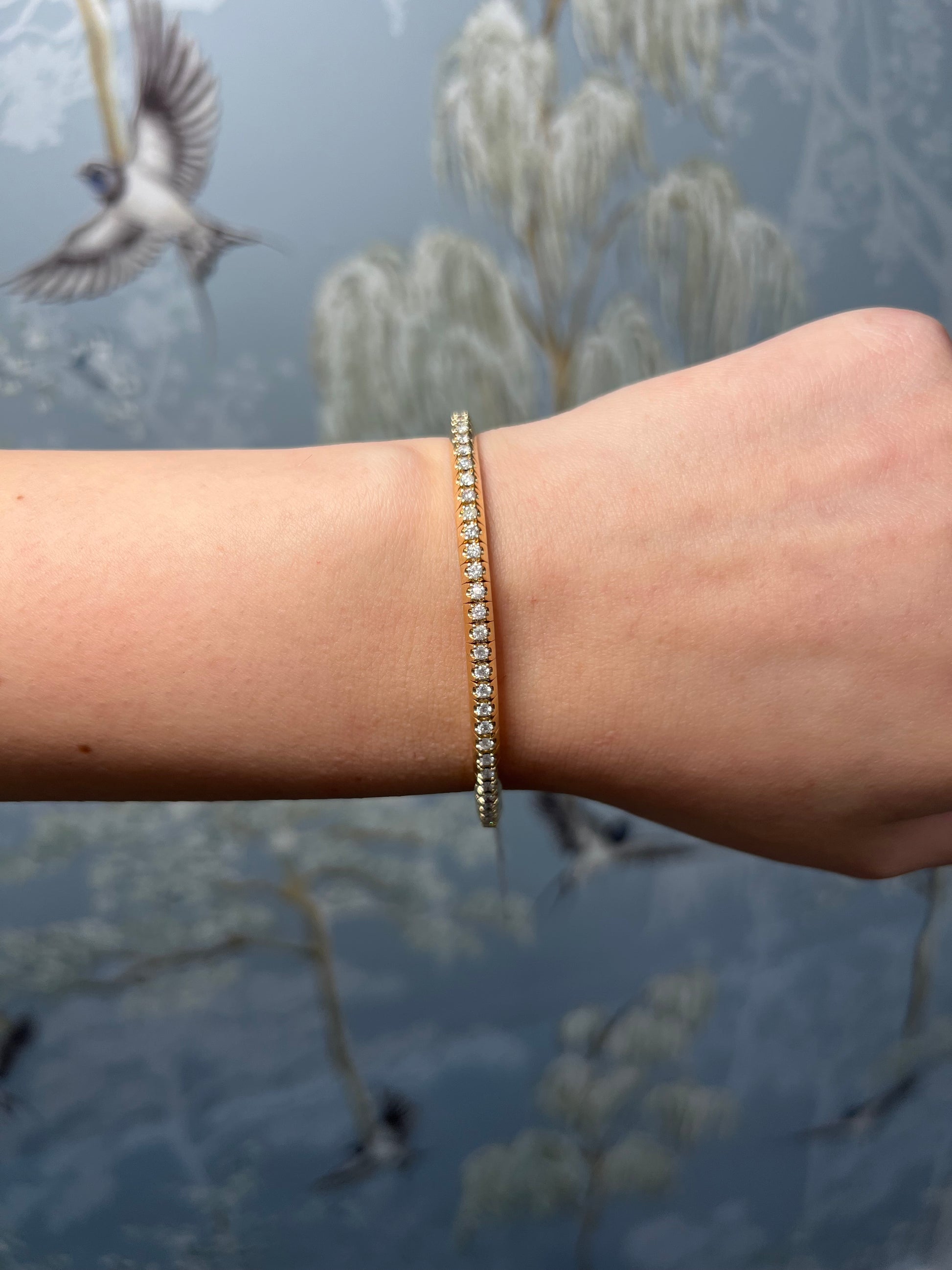 Yellow Gold Diamond Flexi Bangle