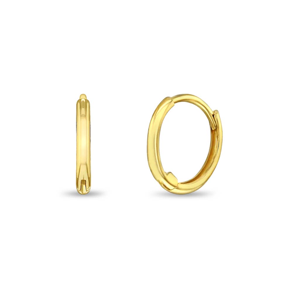 14k Yellow Gold Perfect Tiny Hoop 7mm Baby / Kids Earring