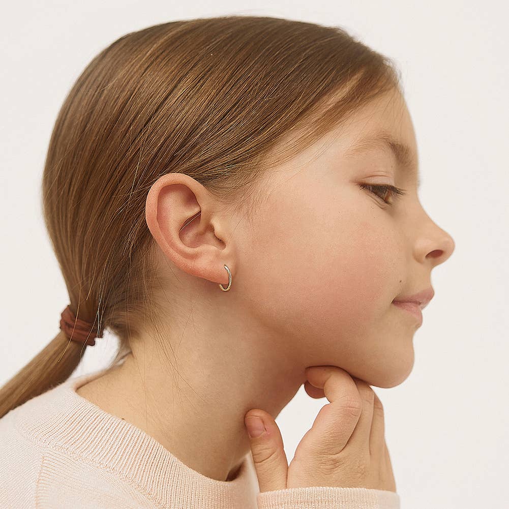 14k Yellow Gold Perfect Tiny Hoop 7mm Baby / Kids Earring