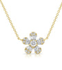 .46CT BAGUETTES AND DIAMOND FLOWER PENDANT NECKLACE
