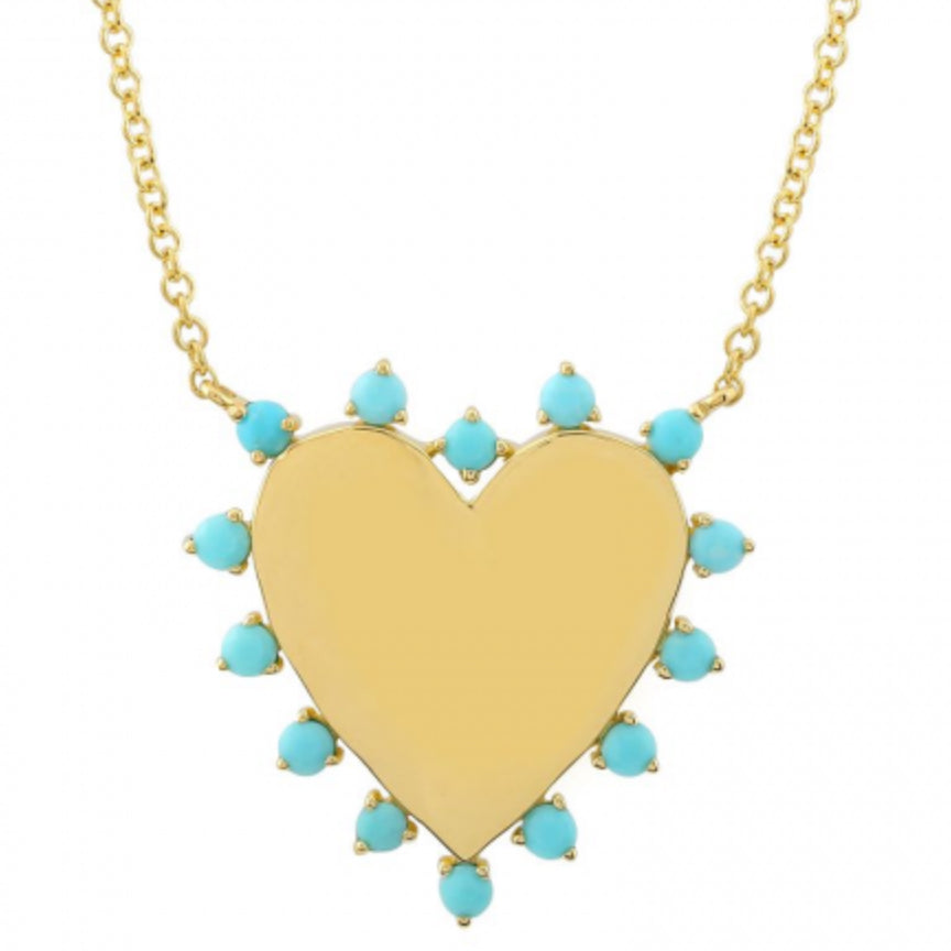 14k Yellow Gold Turquoise Necklace