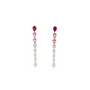 Ruby, Pink Sapphire, & Diamond Drop Earrings