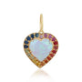 Opal Heart Charm with Rainbow Sapphire Charm