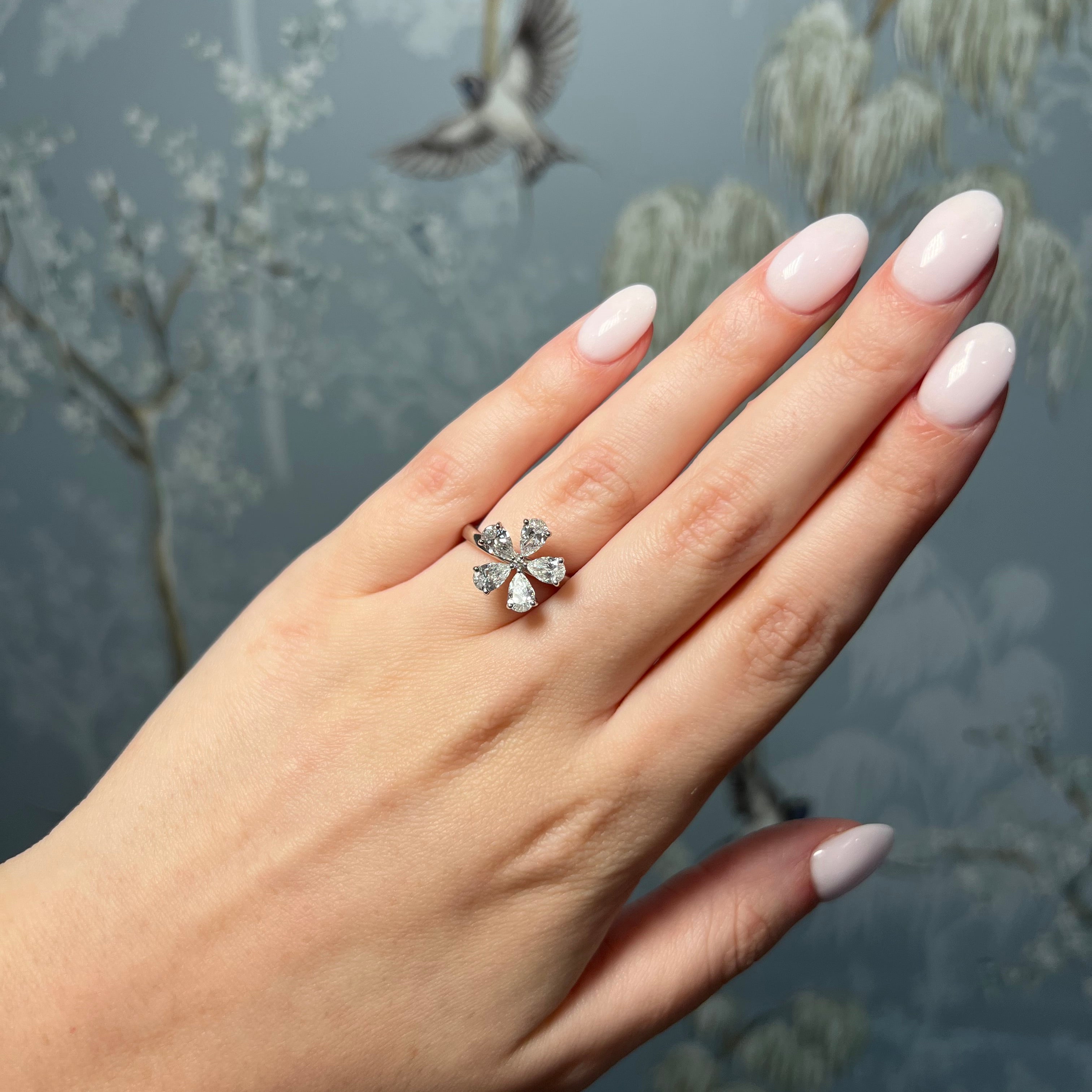 Lab Grown Flower Ring