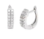 White Gold Huggie Single Micro Pave Diamond Earrings