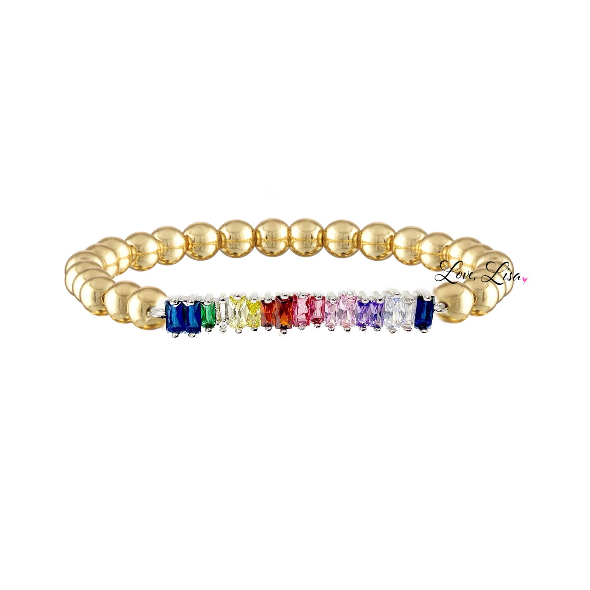 Baguette Stretch Beaded Bracelet