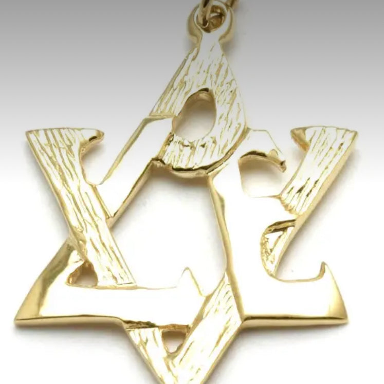 LOVE Star of David charm