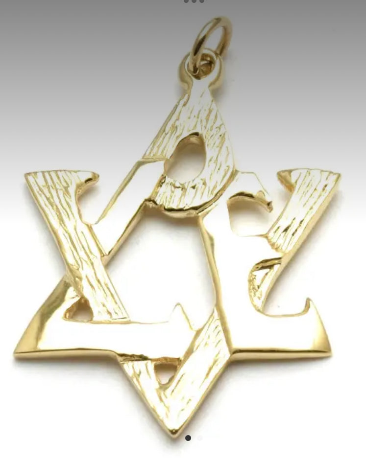 LOVE Star of David charm