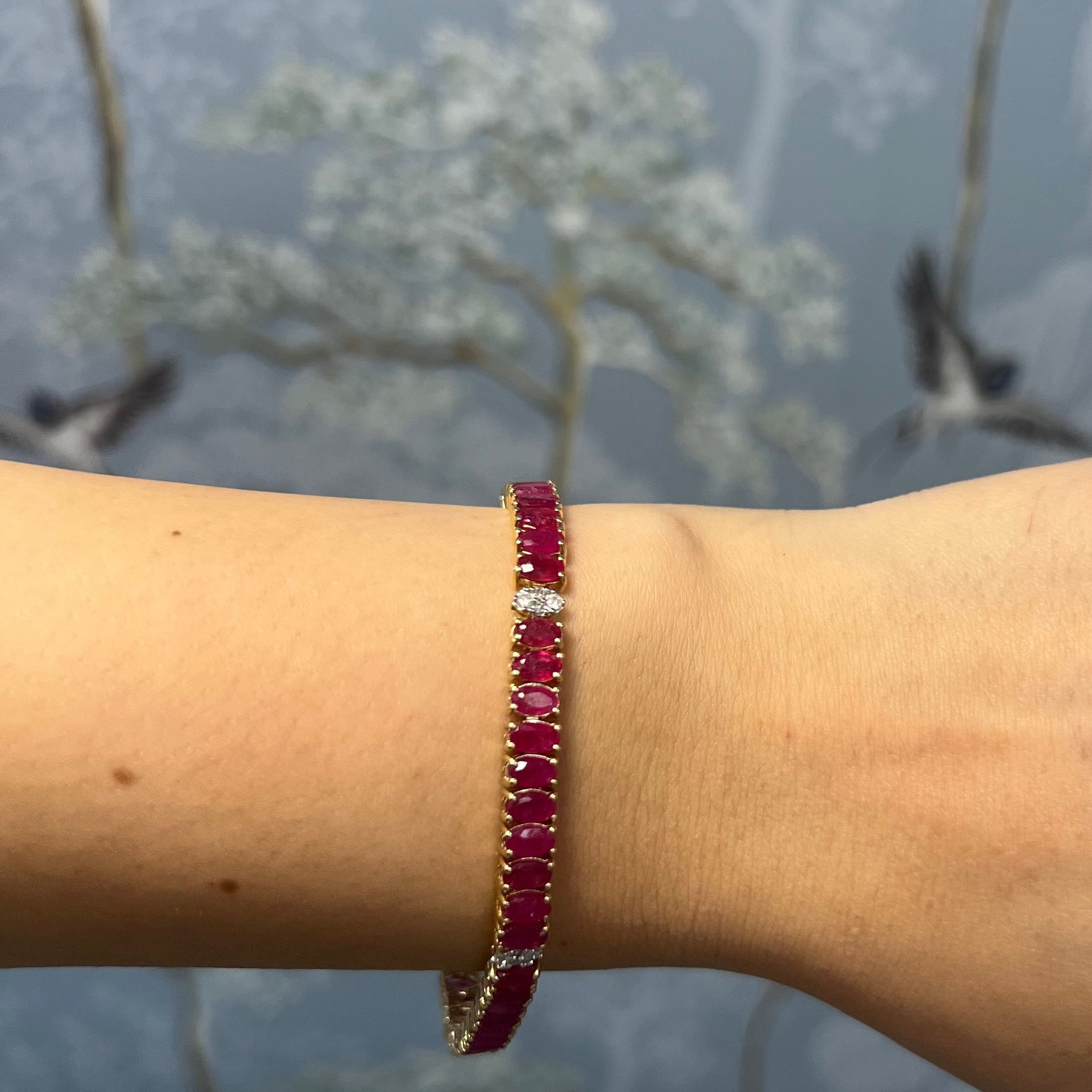 Ruby and Diamond Tennis Bracelet