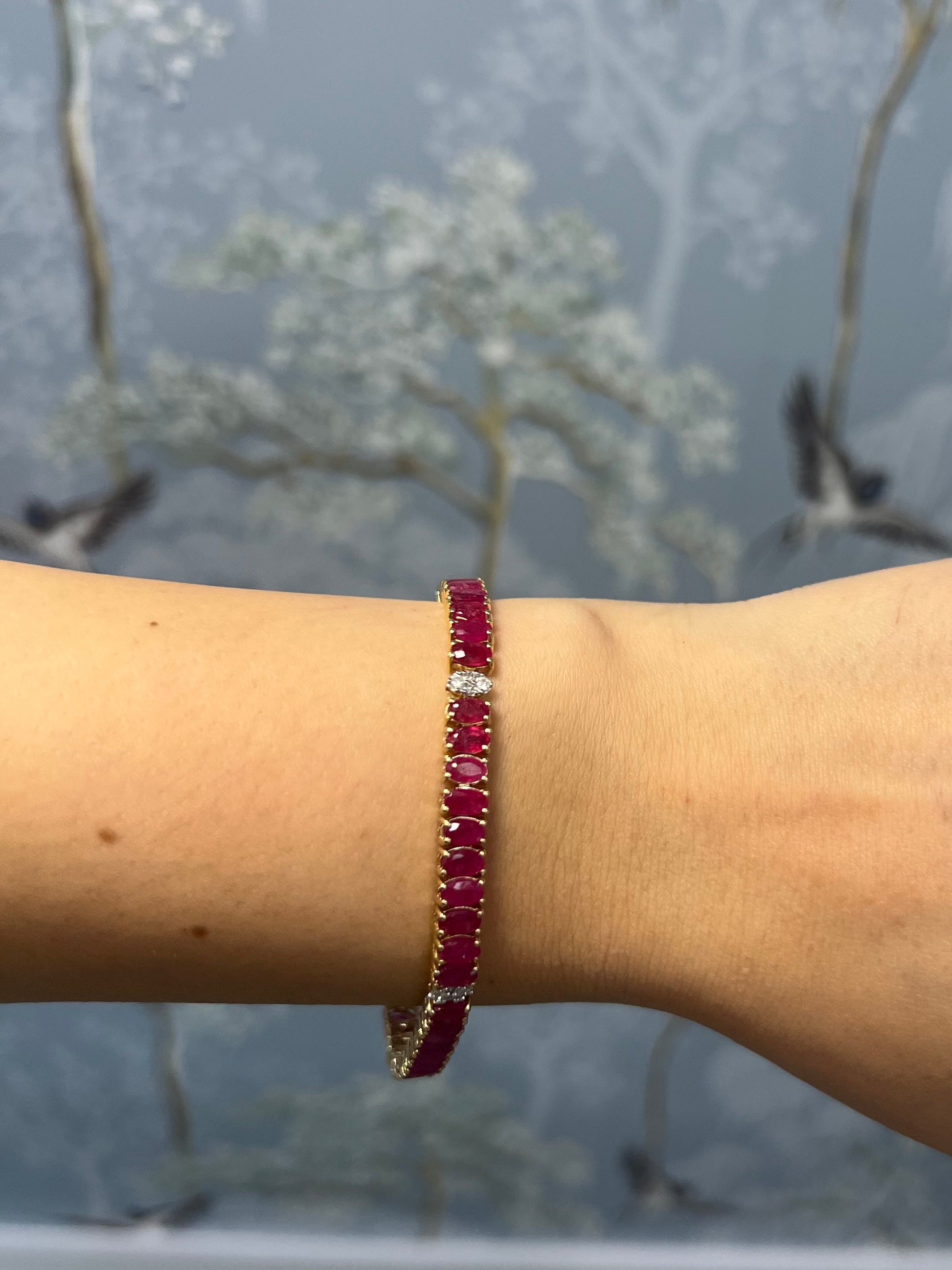 Ruby and Diamond Tennis Bracelet