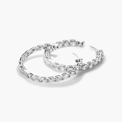 7.5ct Lab Grown Diamond Oval Hoops