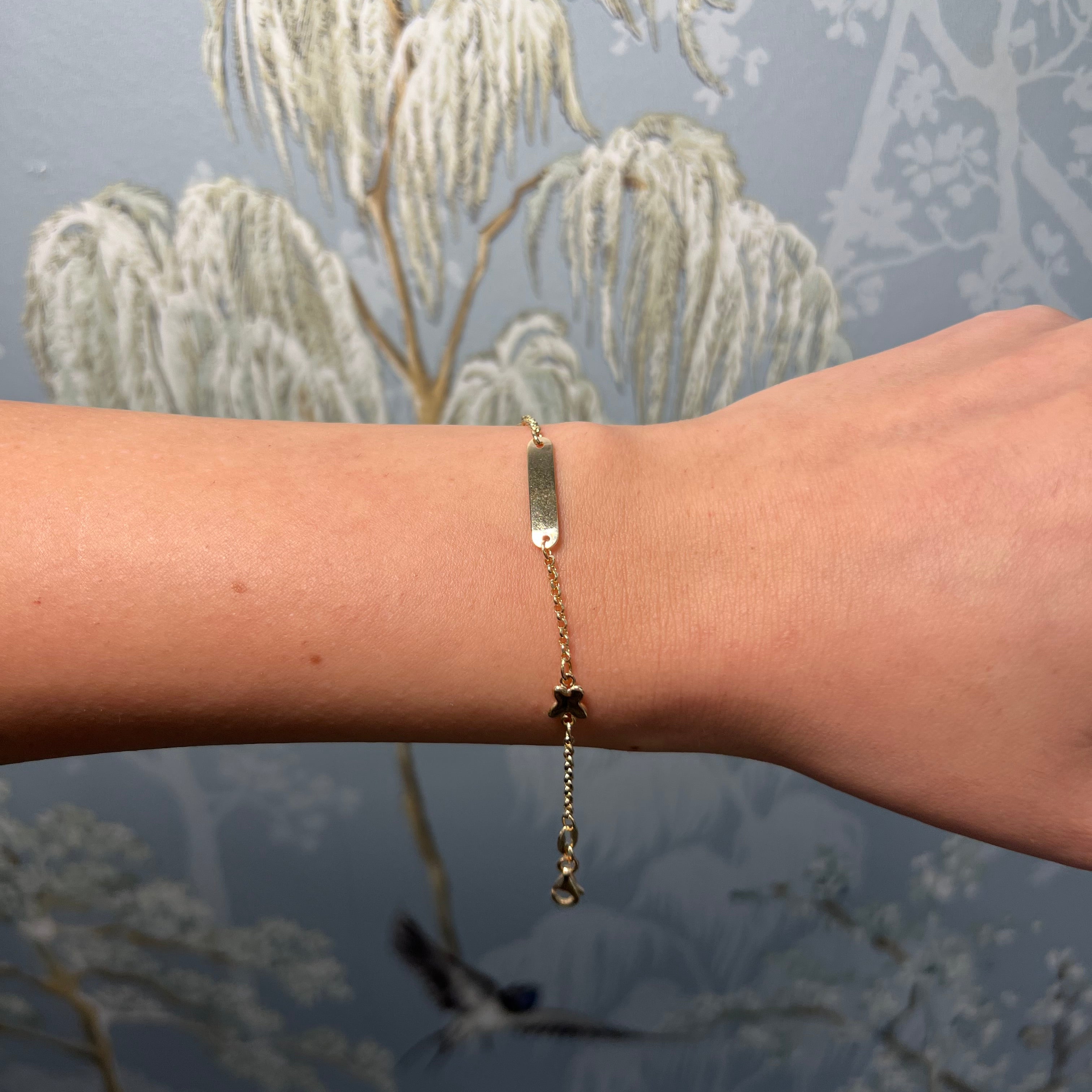 14k Yellow Baby Id Butterfly Bracelet