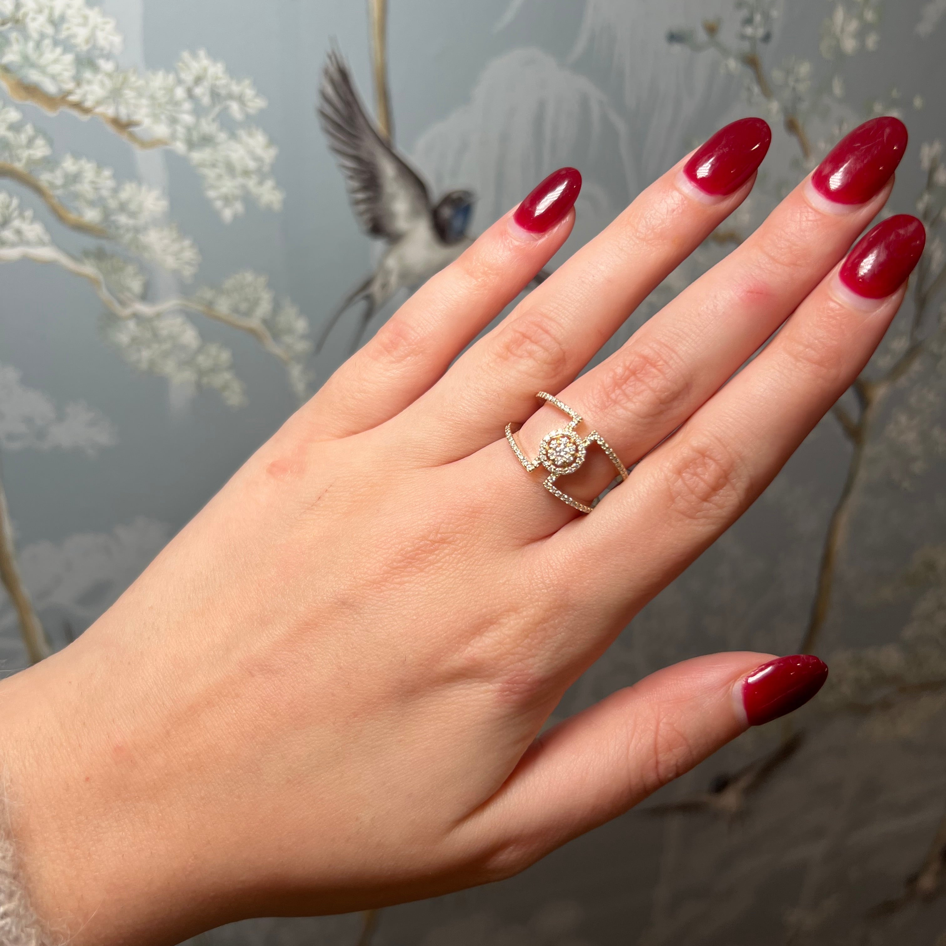 14k Yellow Gold and Diamond Ring