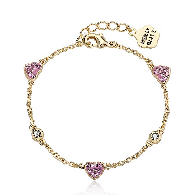 Crystal Heart Chain Girl Bracelet