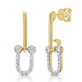 14k Yellow and Diamond Tiff and Link Drop Earrings