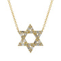 14k Gold Star-of-David Baguette Diamond Necklace