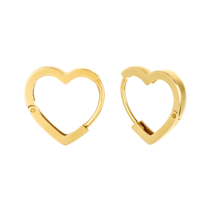 14k Small Heart Shaped Hoop Earrings