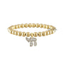 Hebrew Chai CZ Beaded Bracelet